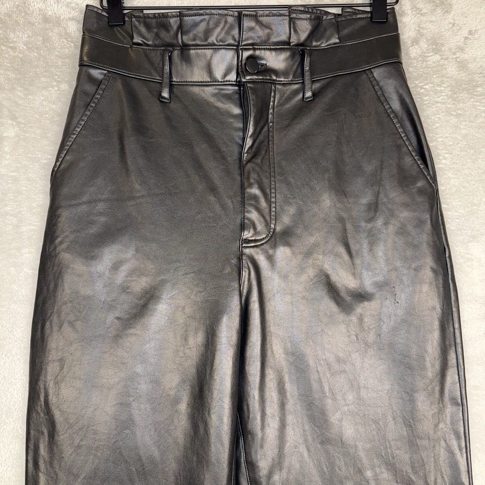 Abercrombie & Fitch A&F Black Faux‎ Leather Pants Size Medium - Picture 2 of 13